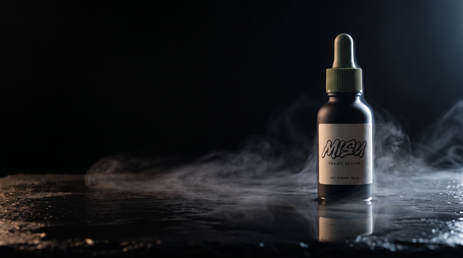 Site banner. Wet black stone.