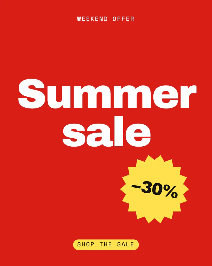 The sale burst: a sample ad for a summer sale, reading “Summer sale”